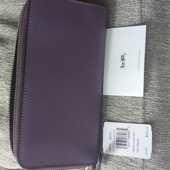 Coach wallet Leather  color purple - Picture 2 of 4